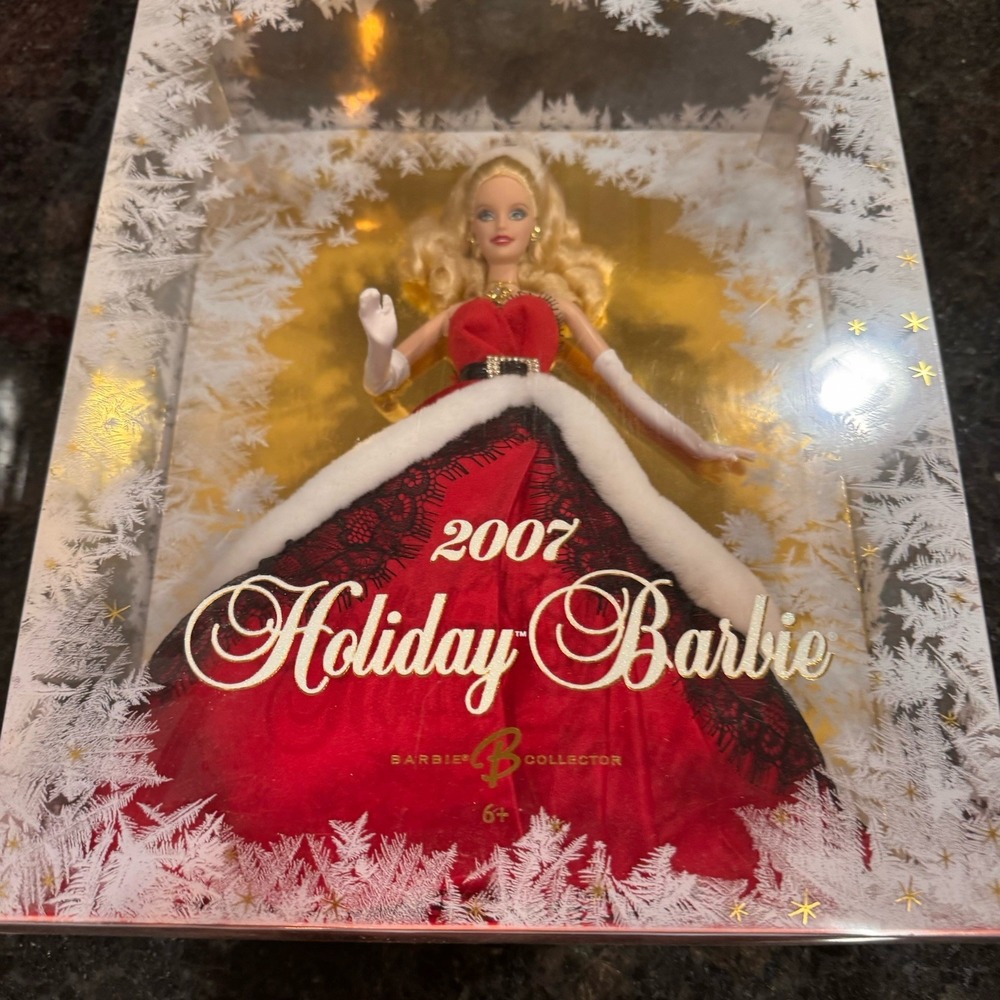 Holiday Barbie 2007 Blonde Collector Mattel Red Dress Miss Claus See
